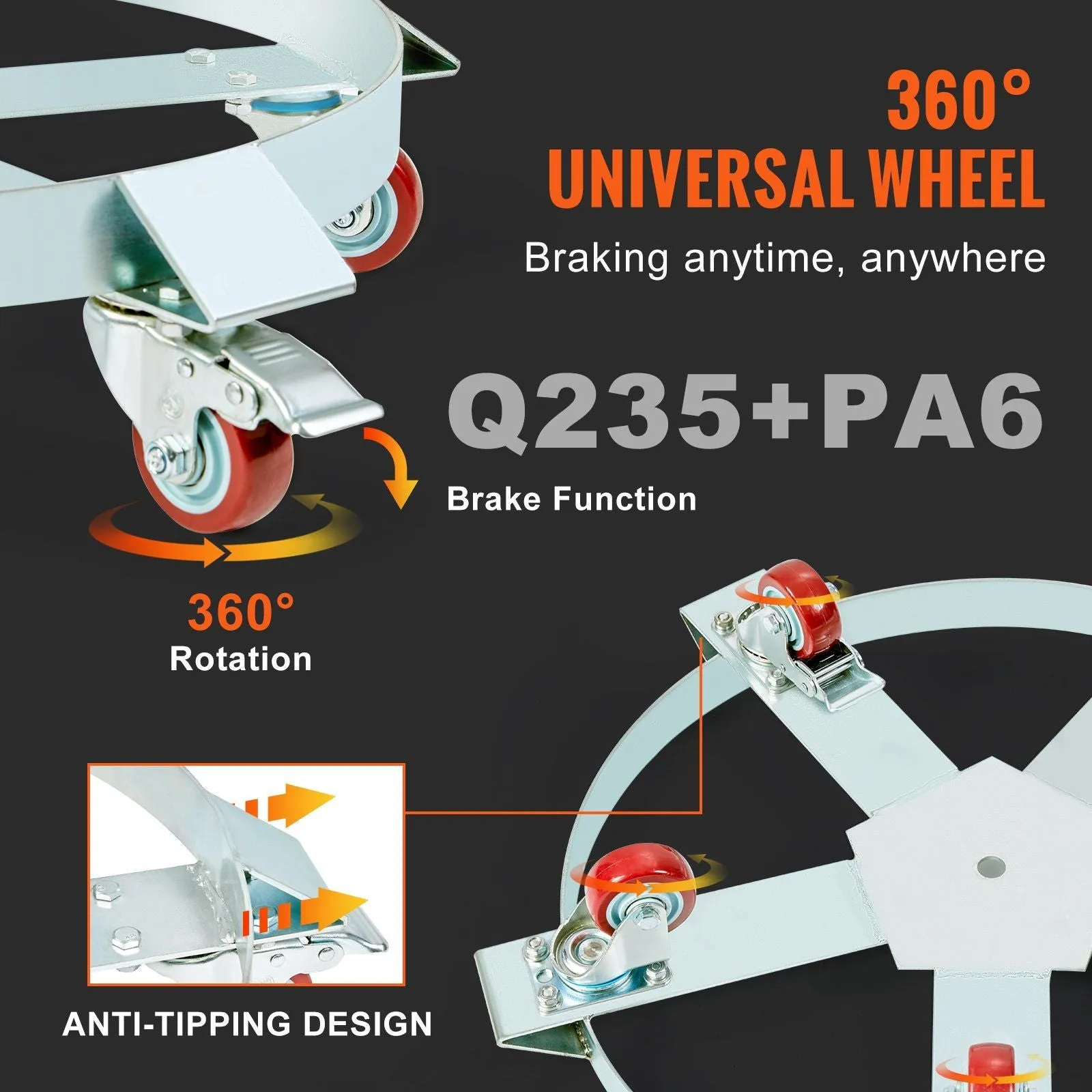 Heavy-Duty Drum Dolly with Wheels
