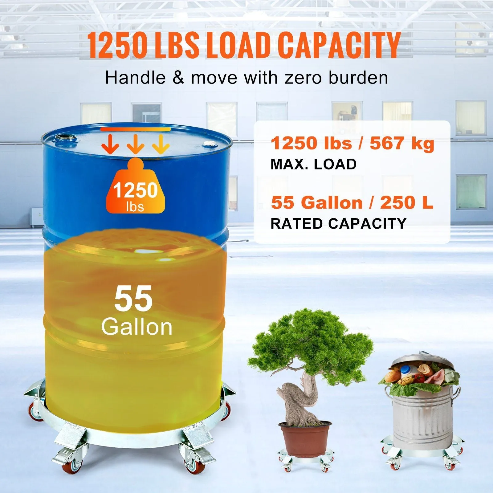 Heavy-Duty Drum Dolly with Wheels