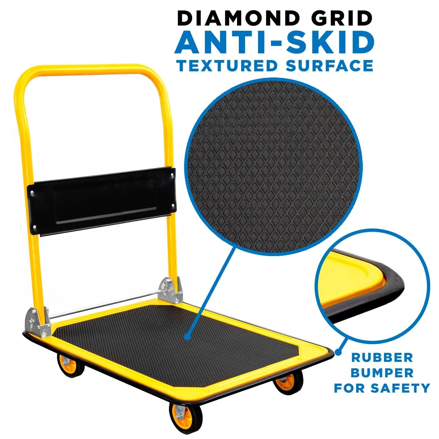 Heavy Duty Foldable Flatbed with Swivel Wheels
