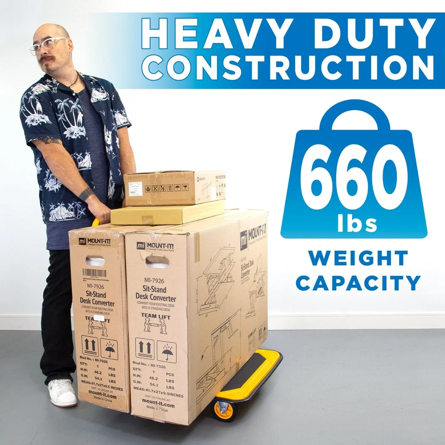 Heavy Duty Foldable Flatbed with Swivel Wheels