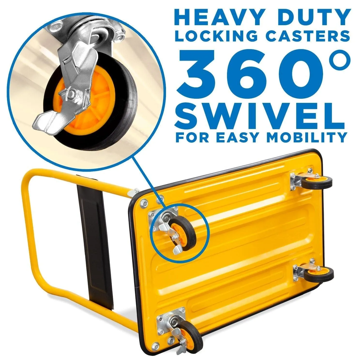 Heavy Duty Foldable Flatbed with Swivel Wheels