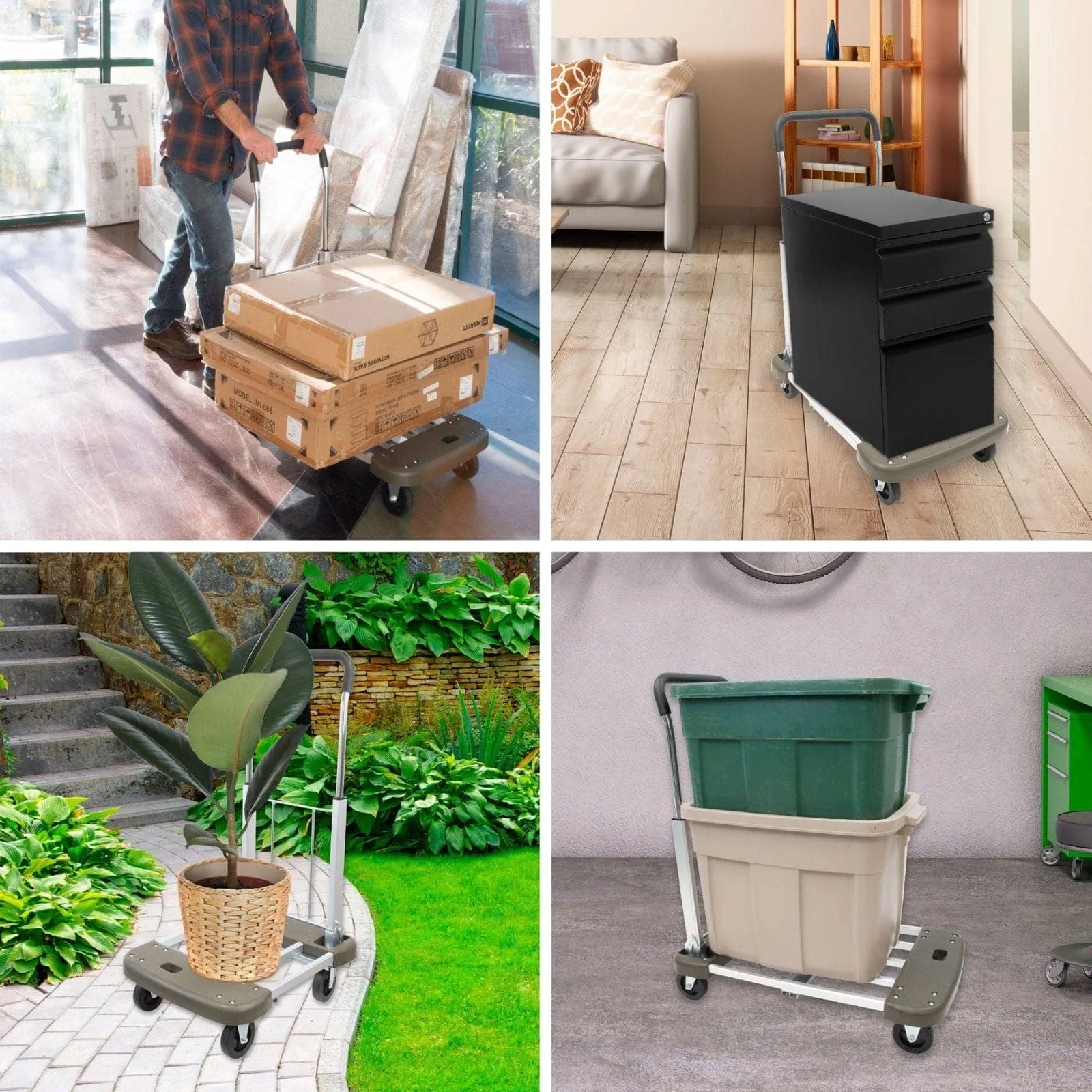 Heavy Duty Folding Platform Cart with Expandable Base