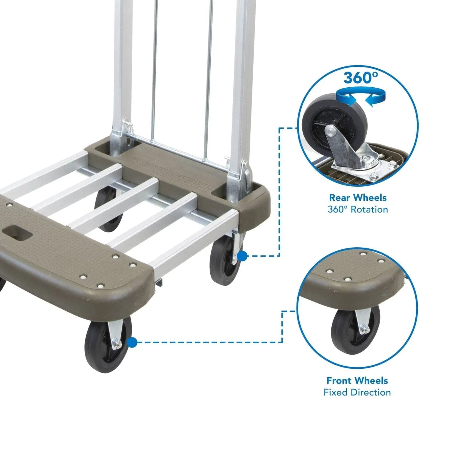 Heavy Duty Folding Platform Cart with Expandable Base