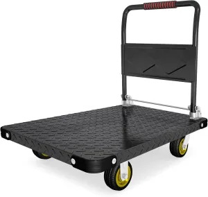 Heavy Duty Platform Truck Cart Foldable Flat Cart Push Cart Dolly Large Platform Cart w/ 5'' Swivel Wheels 2000LBS Capacity Moving Hand Dolly for Groceries, Garage, Warehouse (35'' L x 22.5'' W)