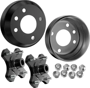 Heavy Duty Split Brake Drum/Hub, EZGO TXT Brake Drum with Nuts Kit, Fits 1982-Up EZGO TXT Electric Golf Carts, OEM#19186-G1, 19862-G1, 615604 (2 PCS)