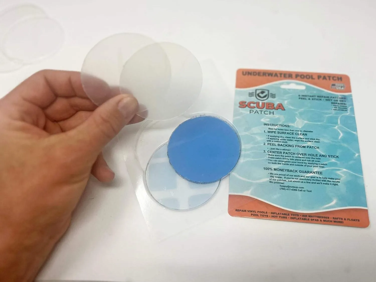 Heavy Duty Underwater Pool Liner Patches | Heavy Duty | Instant | Waterproof | Glue-Less | Peel and Stick | Swimming Pool Liner Repair Patch 6" Assorted Circles