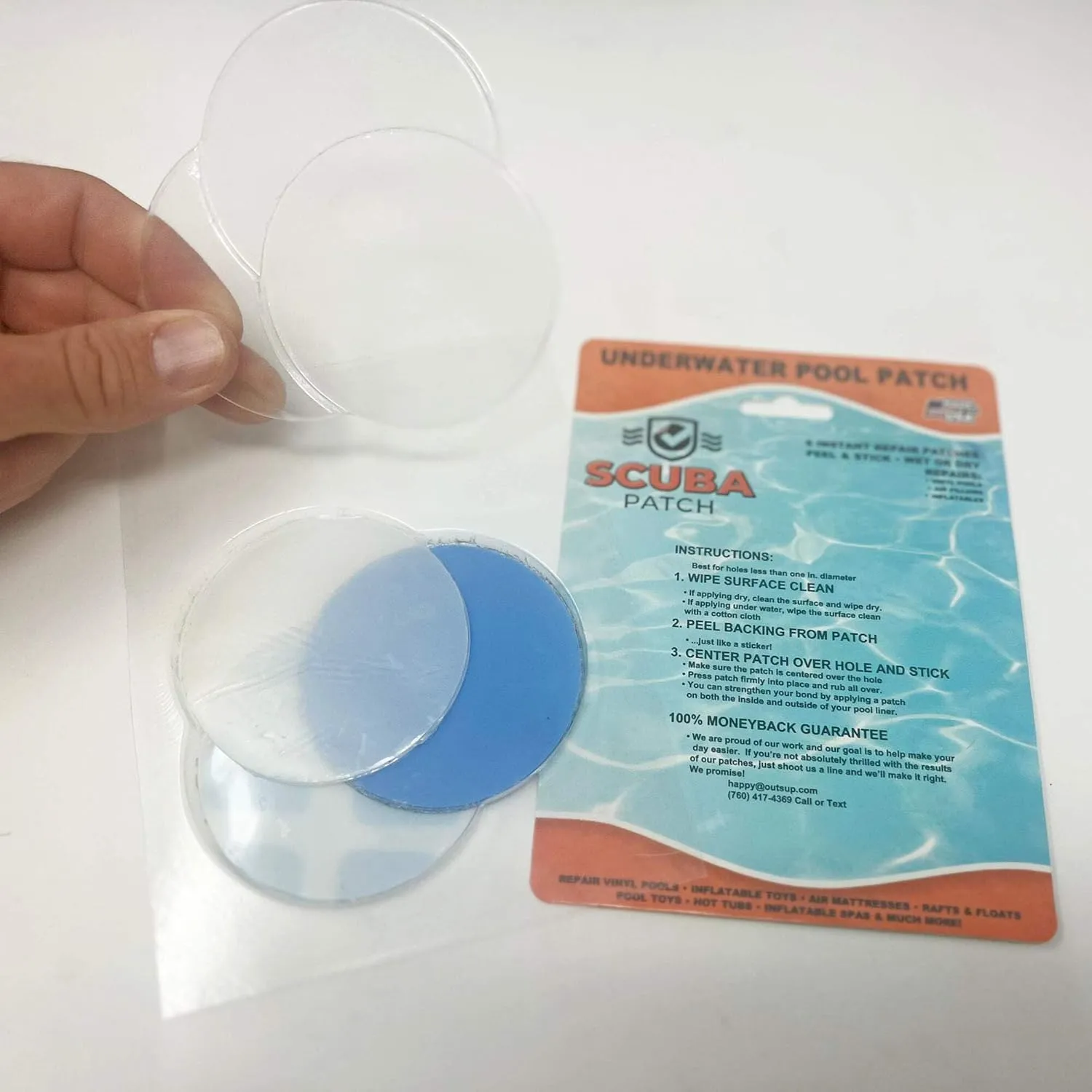Heavy Duty Underwater Pool Liner Patches | Heavy Duty | Instant | Waterproof | Glue-Less | Peel and Stick | Swimming Pool Liner Repair Patch 6" Assorted Circles