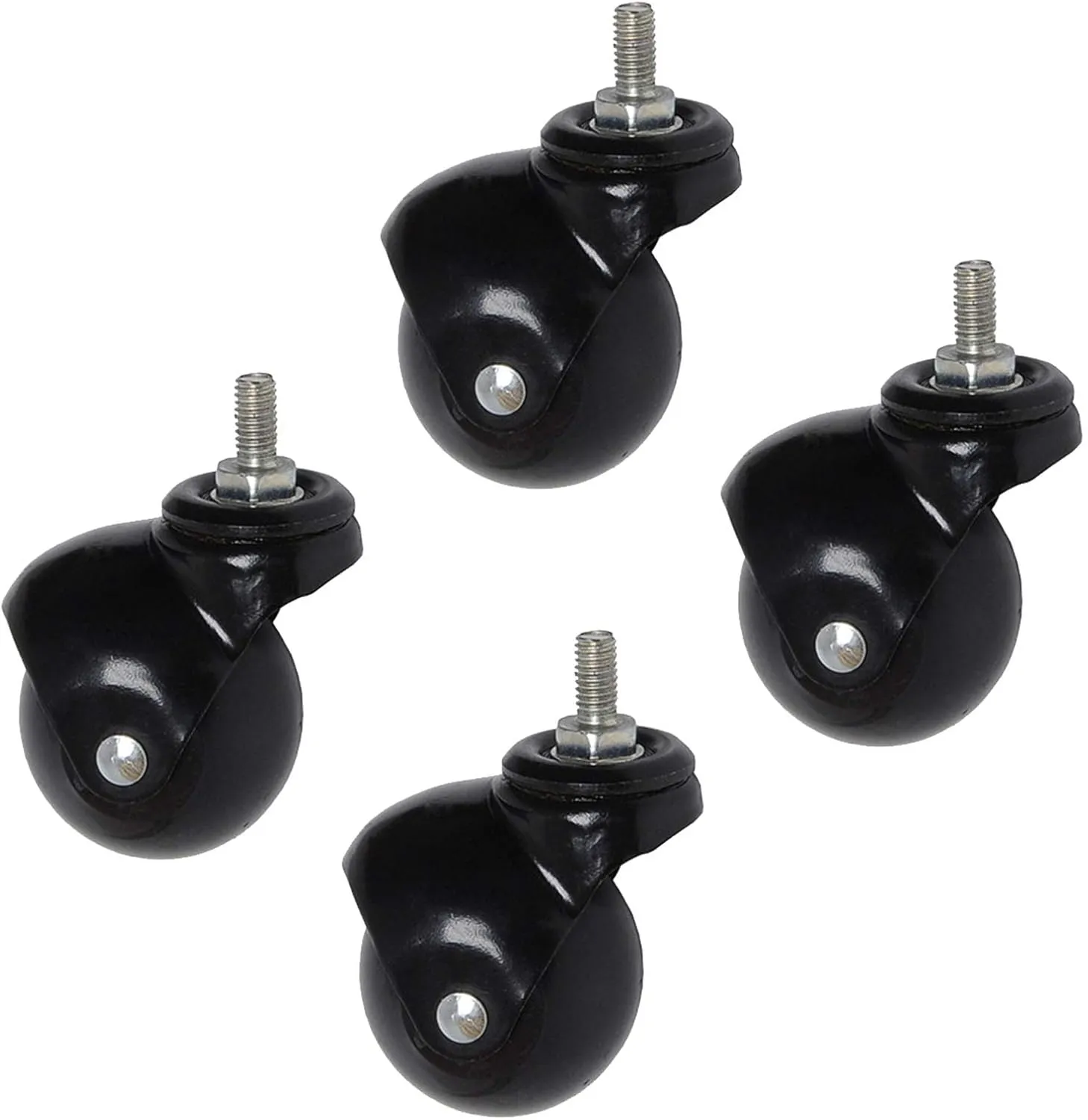 Heavy Duty Wheels, 4 Pcs Ball Castors Swivel Castors Wheels M8 Screw Rod Furniture Caster Coffee Table Caster Wheels Sofa Caster Wheels, Load Capacity 80 Kg, for Tv Stand, Shoe Cabin(2inch)