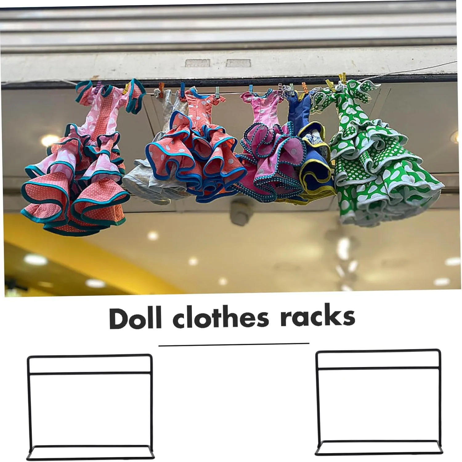 Hemoton 15pcs Miniature Doll Clothes Hanger Garment Rack for Doll Wardrobe Storage Cute Decorative Organizer for Dollhouse Accessories
