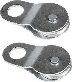 Hi-Gear 2 Pack Nickel Plated - Heavy Duty 8 Ton 17,600 lb. Capacity Universal Snatch Block Recover Winch Pulley