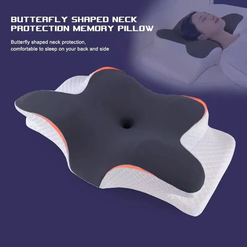 High-Quality Butterfly Memory Foam Cervical Pillow for Neck Pain Relief, Ergonomic Slow Rebound Orthopedic Support for Comfortable Sleep