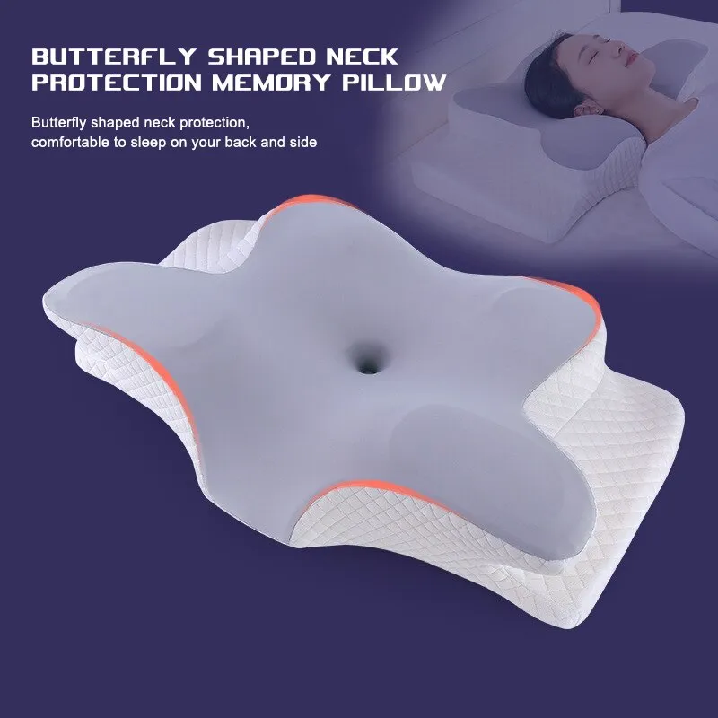 High-Quality Butterfly Memory Foam Cervical Pillow for Neck Pain Relief, Ergonomic Slow Rebound Orthopedic Support for Comfortable Sleep