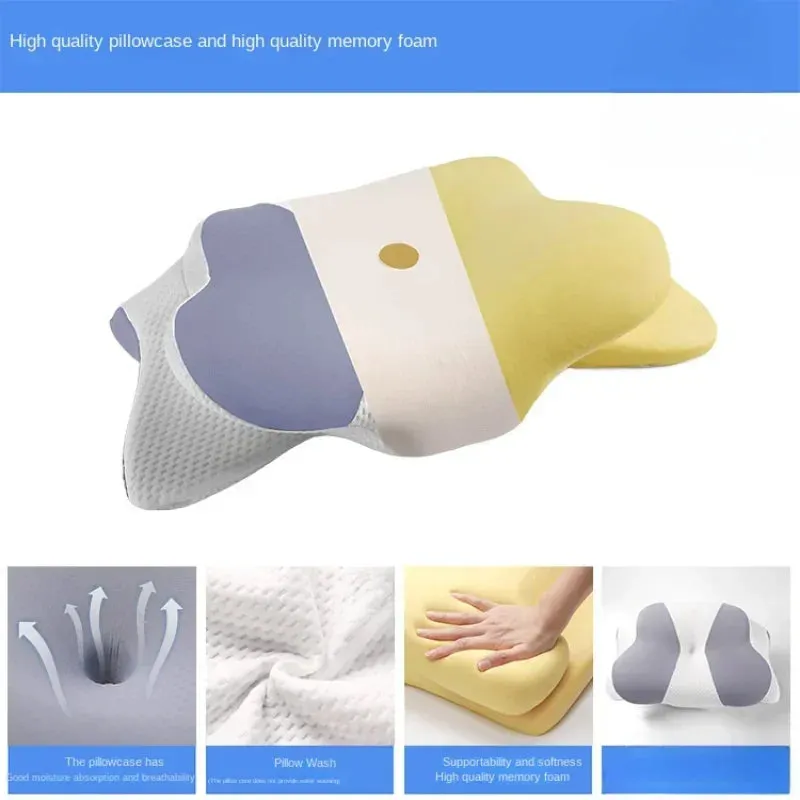 High-Quality Ergonomic Memory Foam Cervical Pillow - Neck & Shoulder Support, Adjustable for Side, Back & Stomach Sleepers, Pain Relief Design for 2024
