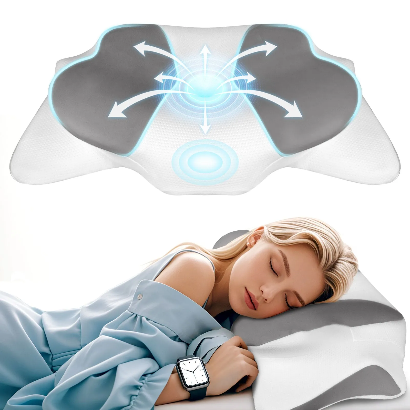 High-Quality Ergonomic Memory Foam Cervical Pillow - Neck & Shoulder Support, Adjustable for Side, Back & Stomach Sleepers, Pain Relief Design for 2024