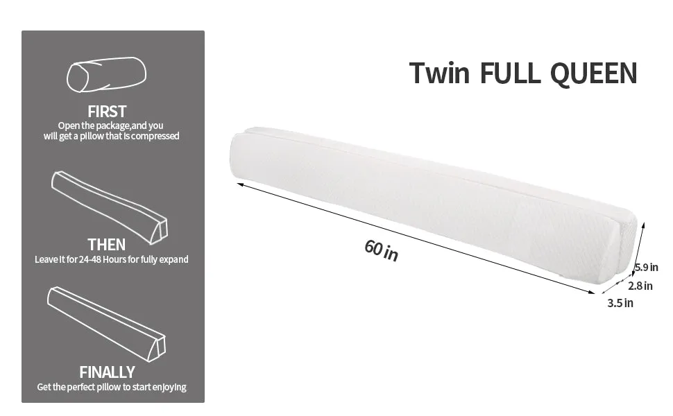 HOMBYS Wedge Pillow Headboard for Bed Gap,Foldable Bed Wedge Gap Filler King Size,Matterss Gap Filler,Multi Functional Bed Crack Pillow, Fill The Gap (0-7") Between Your Headboard and Mattress,White