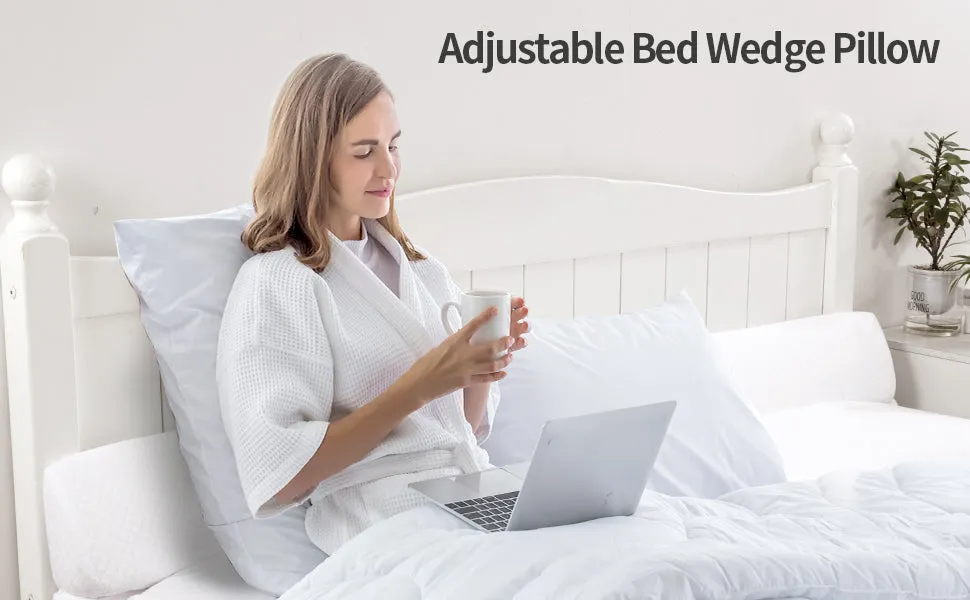 HOMBYS Wedge Pillow Headboard for Bed Gap,Foldable Bed Wedge Gap Filler King Size,Matterss Gap Filler,Multi Functional Bed Crack Pillow, Fill The Gap (0-7") Between Your Headboard and Mattress,White