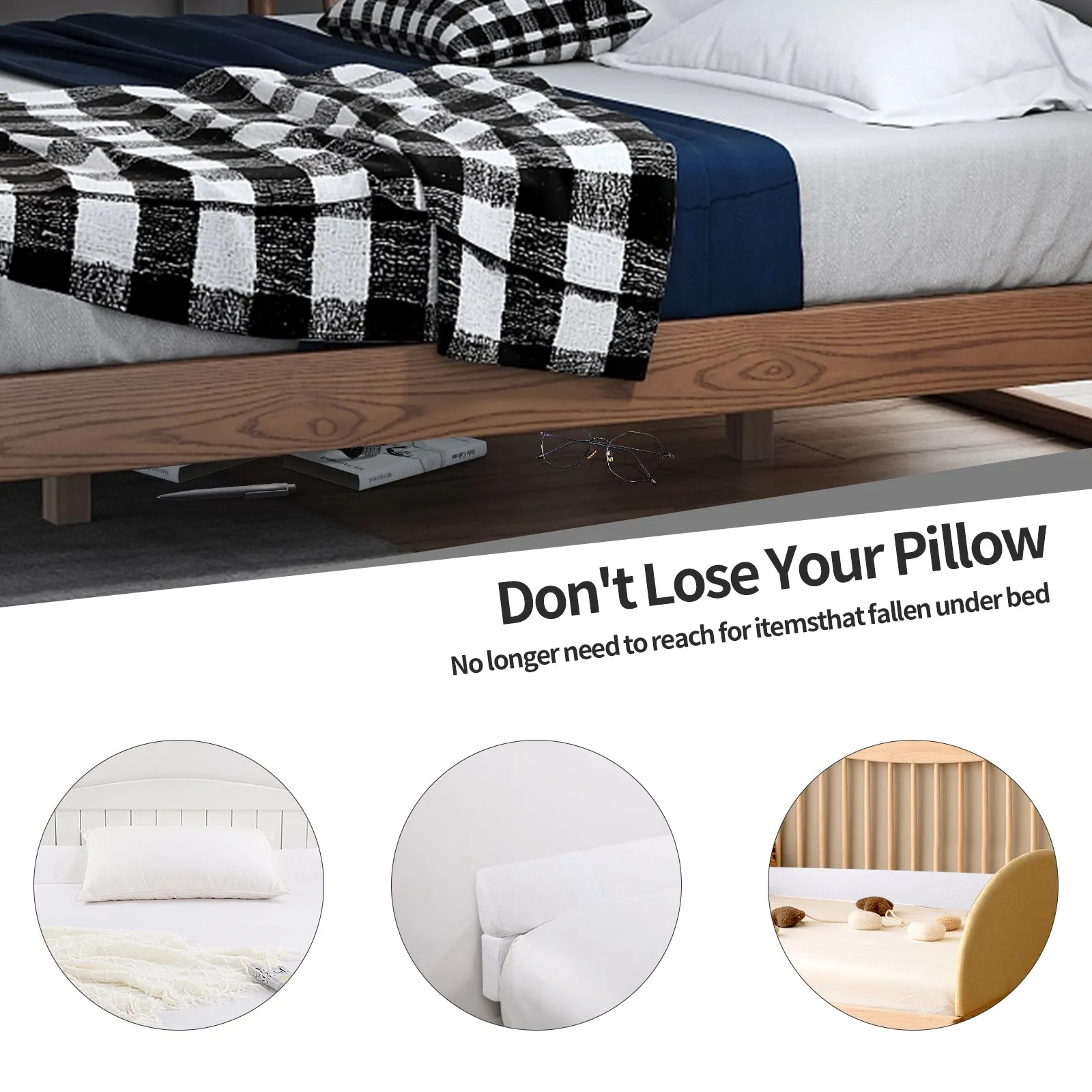 HOMBYS Wedge Pillow Headboard for Bed Gap,Foldable Bed Wedge Gap Filler King Size,Matterss Gap Filler,Multi Functional Bed Crack Pillow, Fill The Gap (0-7") Between Your Headboard and Mattress,White