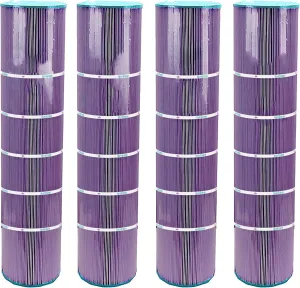 Hurricane Filters 4 Pack HF7472-04P Platinum Purple Pool Filter Cartridge - Replacement for Pleatco PCC130, Unicel C-7472, Filbur FC-1978 Pentair Clean & Clear Plus 520, Waterway Crystal Water 525