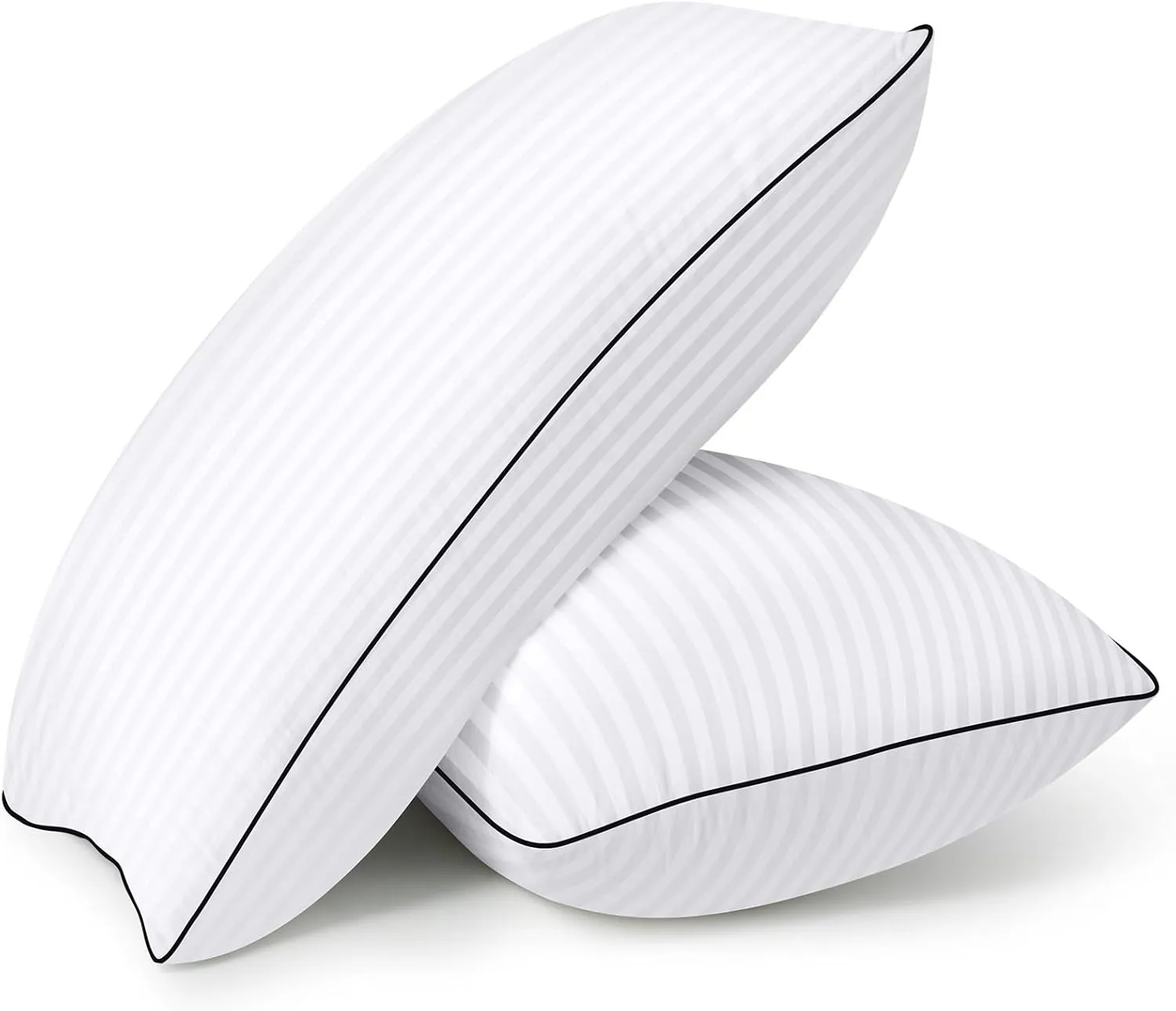 HYLEORY Bed Pillows Queen Size Set of 2 for Sleeping - Luxury Hotel Pillows, Soft & Supportive Down Alternative Microfiber Cooling Pillow for Night Sweats Back/Stomach/Side Sleepers, White