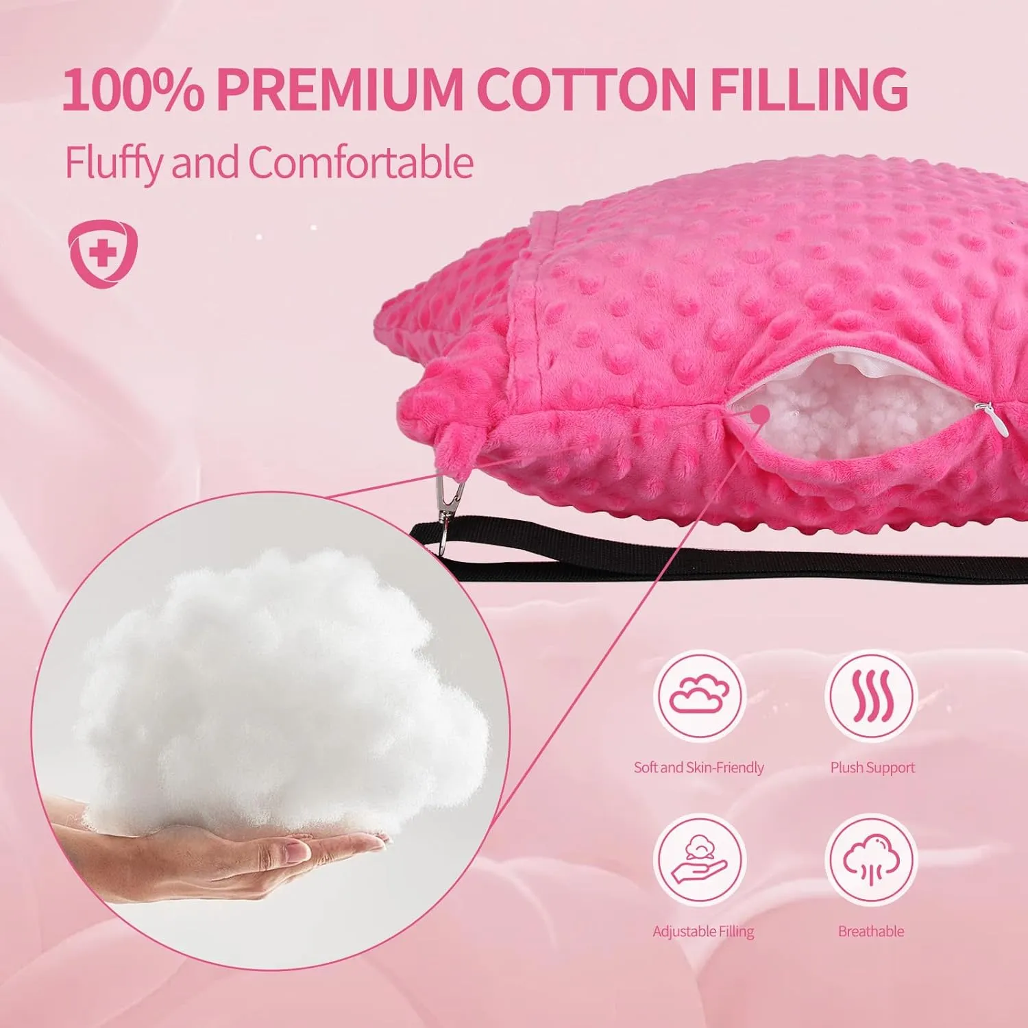 Hysterectomy Pillow with Pocket for Ice/Hot Packs, Abdominal Surgery Recovery Pillow for Women, Post-Surgery Support Cushion(Pink)