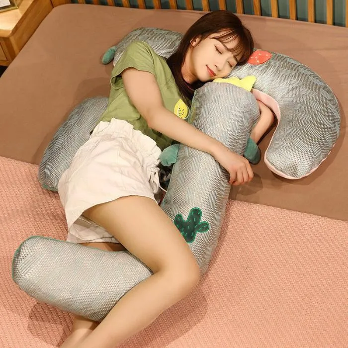 Ice Silk Rattan Pregnancy Pillow – Ergonomic Comfort for Moms
