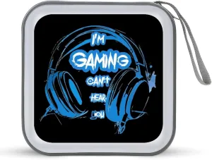 I'm Gaming Can't Hear You CD Case Holder Portable Disc Wallet Bag 40 Capacity Hard Plastic DVD Case for Car Home Travel, style