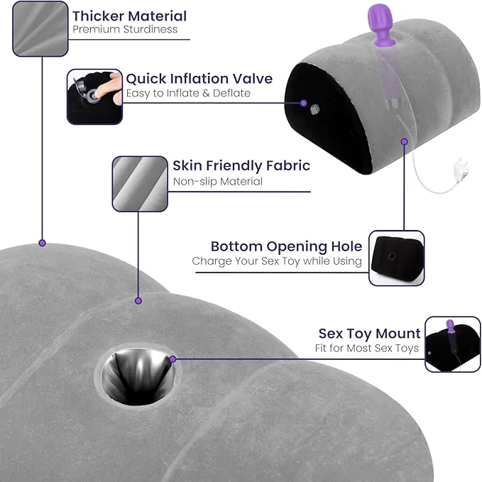 Inflatable Love Pillow Sex Car Travel Bed Cushion Sexy Adult Magic Love Games Toys Multifunctional Fun Pillow For Couples Blue
