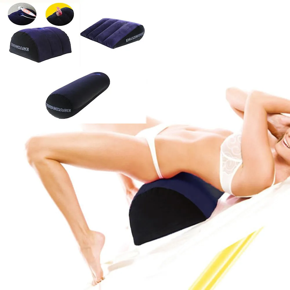 Inflatable Love Pillow Sex Car Travel Bed Cushion Sexy Adult Magic Love Games Toys Multifunctional Fun Pillow For Couples Blue