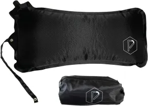 Inflatable Travel Lumbar Back Support Pillow for Airplanes, Car or Desk (Black)