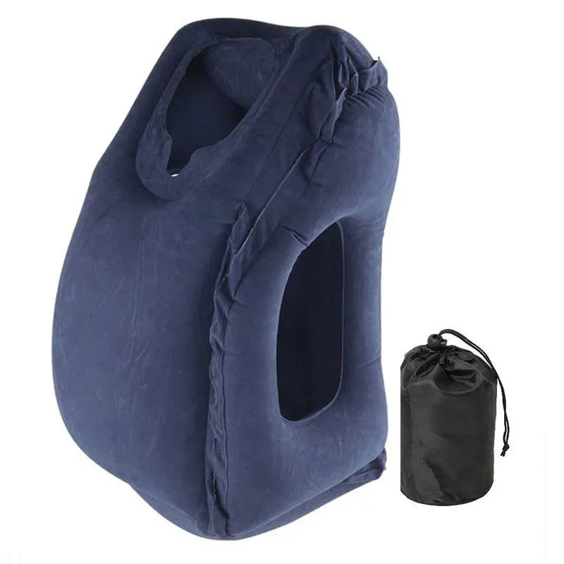 Inflatable Travel Pillow for Headrest and Chin Support