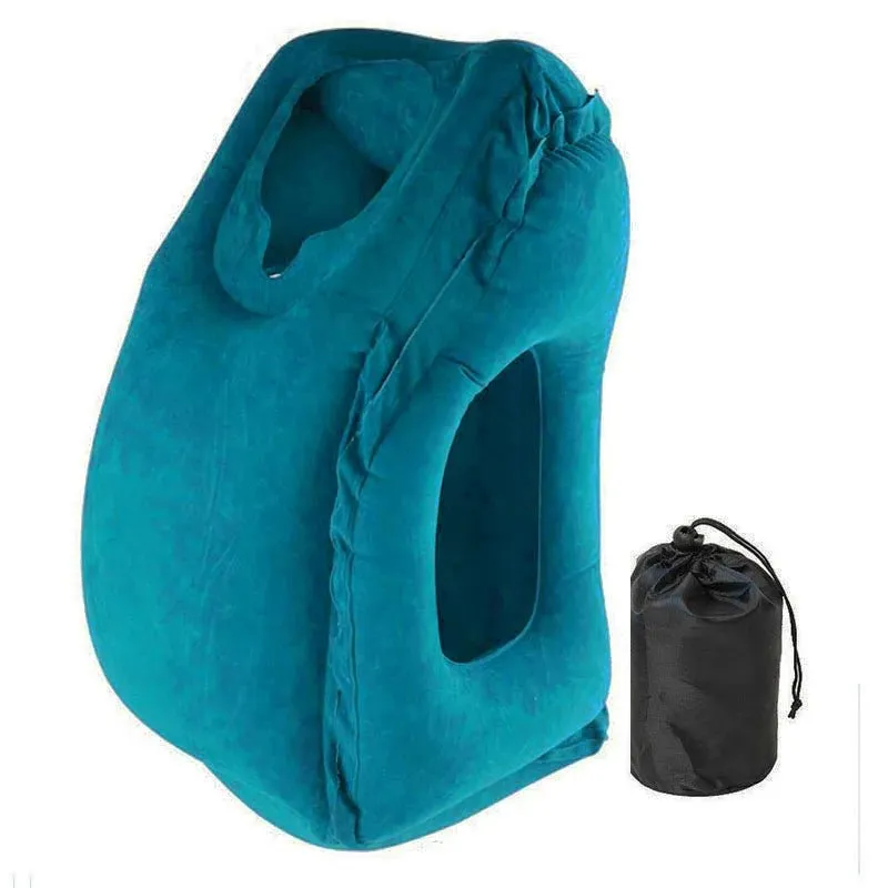 Inflatable Travel Pillow for Headrest and Chin Support