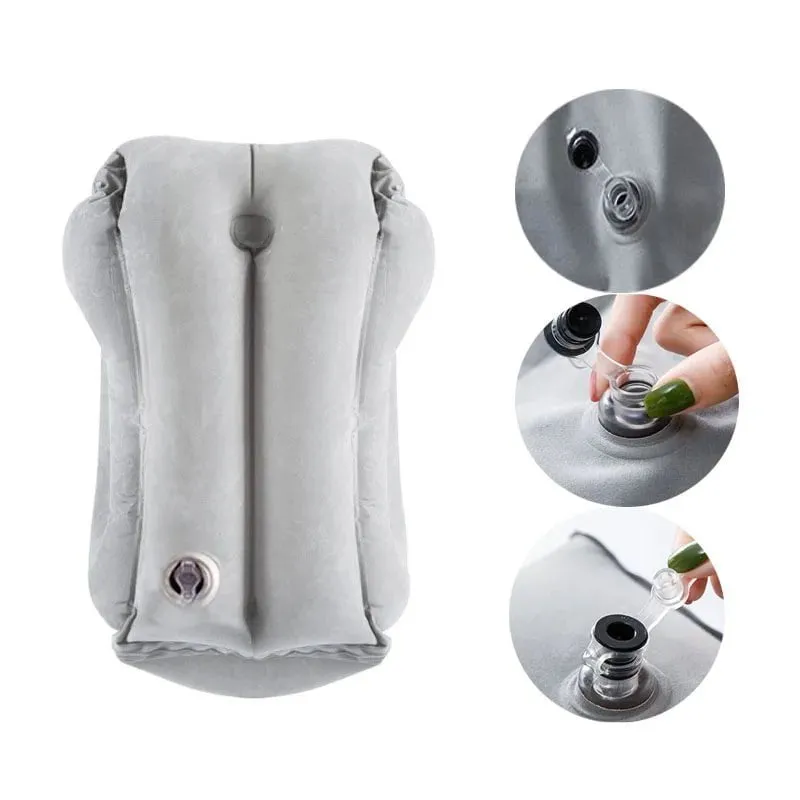 Inflatable Travel Pillow for Headrest and Chin Support