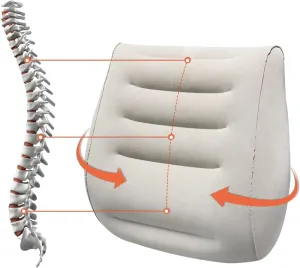 Inflatable Travel Pillow Lower Back Support for Office Chair, 3 in 1 Portable Lumbar Cushion, Wedge and Leg Elevation Pillow, Fast Inflating/Deflation, Ergonomic Inflatable Lumbar Pillow for Airplane