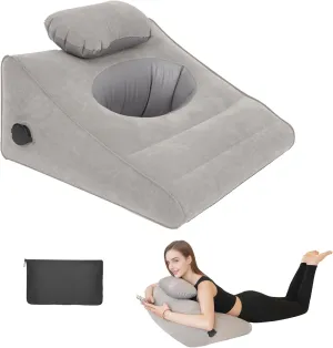 Inflatable Wedge Pillow, Inflatable Leg Elevation Pillow for Swelling, Circulation, Leg & Back Pain Relief, Leg Pillow for After Aurgery, Hip,Foot,Ankle, Injury, Recovery