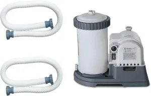 Intex 2500 Gallons Per Hour Above Ground Swimming Pool Cartridge Filter Pump System with a Pair of 59 Inch Long Pool Pump Accessory Hoses, Aqua