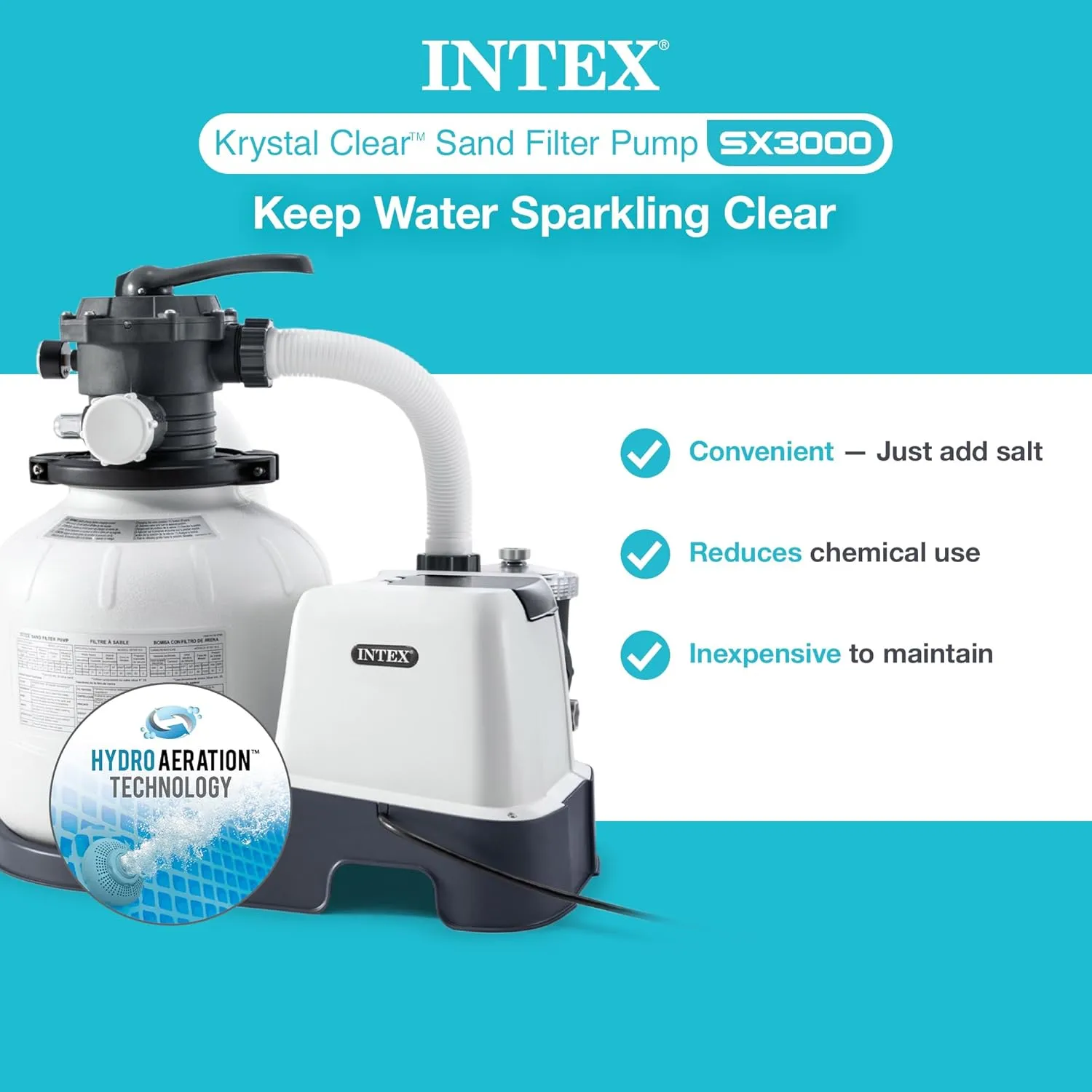 Intex 26651EG 3,000 GPH Above Ground Pool Sand Filter Pump with Automatic Timer