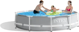 INTEX 26700EH Prism Frame Premium Above Ground Swimming Pool: 10ft x 30in – SuperTough Puncture Resistant – Rust Resistant – Easy Assemble – 1185 Gallon Capacity – Pool Only