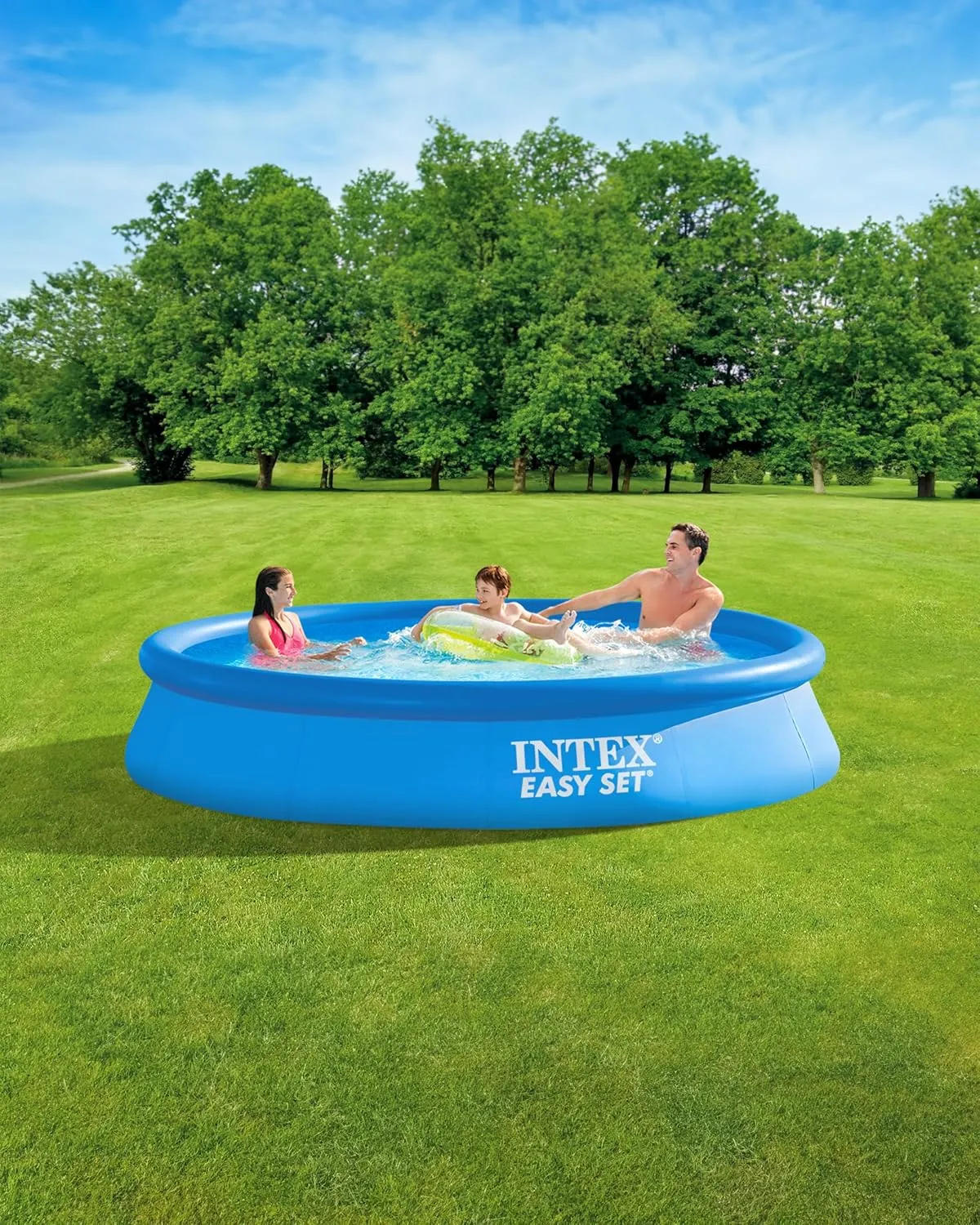 INTEX 28131EH Easy Set Inflatable Swimming Pool Set: 12ft x 30in – Includes 530 GPH Cartridge Filter Pump – Puncture-Resistant Material – 1485 Gallon Capacity – 23in Water Depth