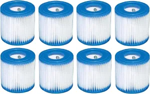 INTEX 29007E Type H Pool Filter Cartridge: For INTEX Filter Pumps – Easy-To-Clean – Dacron Paper – Efficient Filtration – 8 Pack