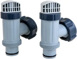 Intex Above Ground Plunger Valves with Gaskets & Nuts Replacement Part (2 Pack)
