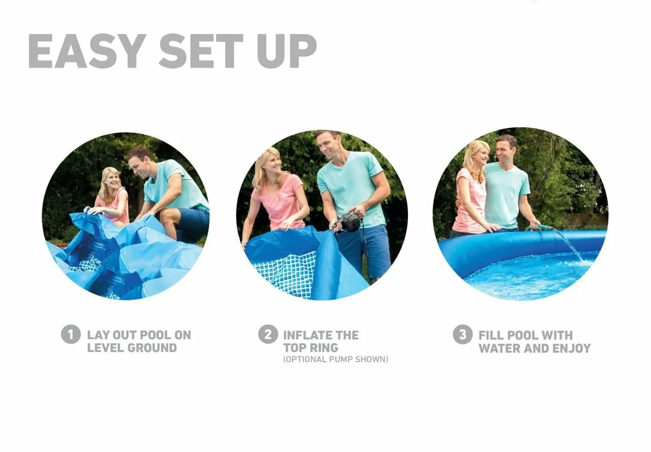 Intex Easy Set Pool 12 Ft X 30": Includes a 110-120V Krystal Clear™ cartridge filter pump, pump flow rate: 530 Gph - 28131