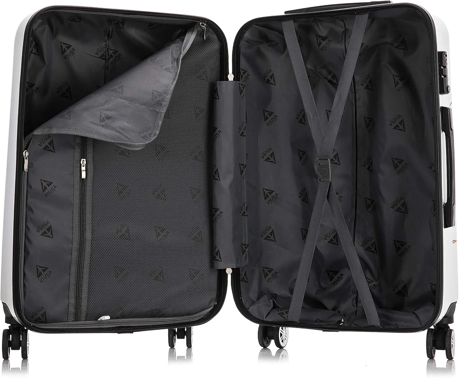 InUSA Fusion Print Luggage with Spinner Wheels | Durable Lightweight Hardside Suitcase | Travel Bag with Handle and Trolley | 24-Inch Medium Checked luggage