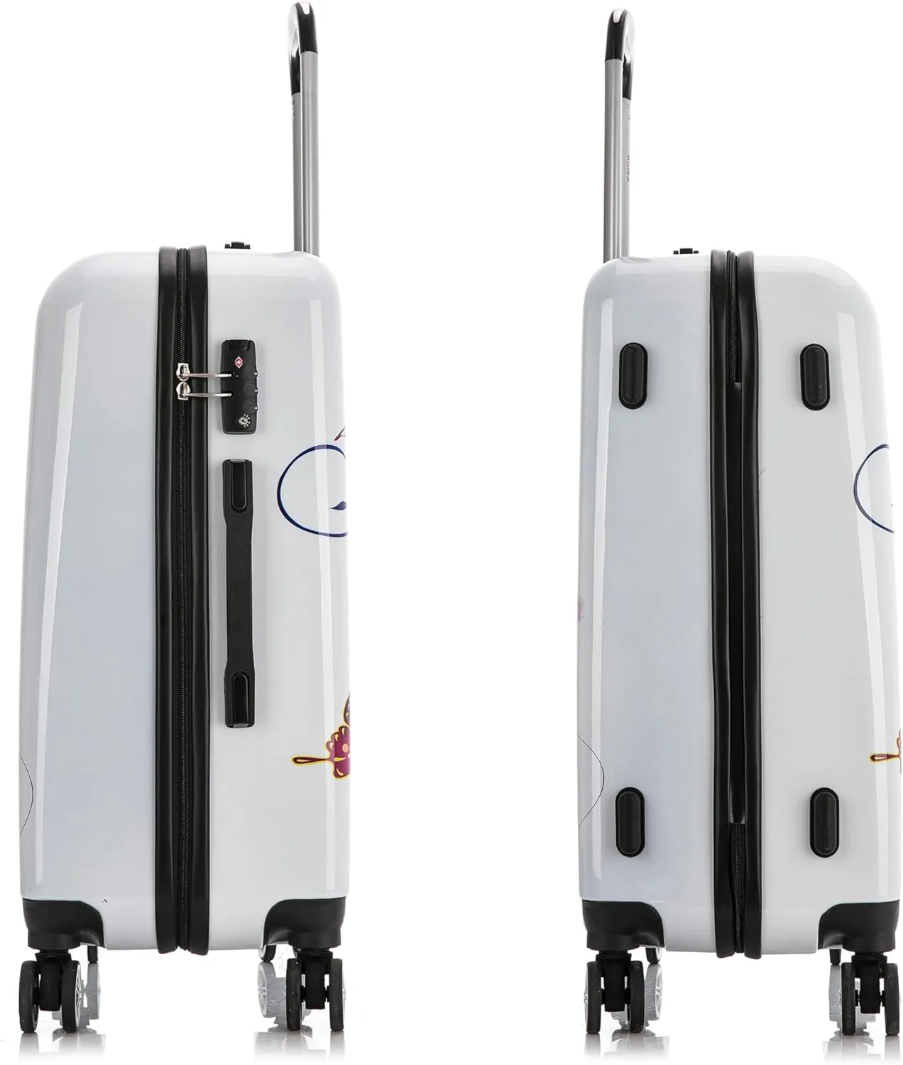 InUSA Fusion Print Luggage with Spinner Wheels | Durable Lightweight Hardside Suitcase | Travel Bag with Handle and Trolley | 24-Inch Medium Checked luggage
