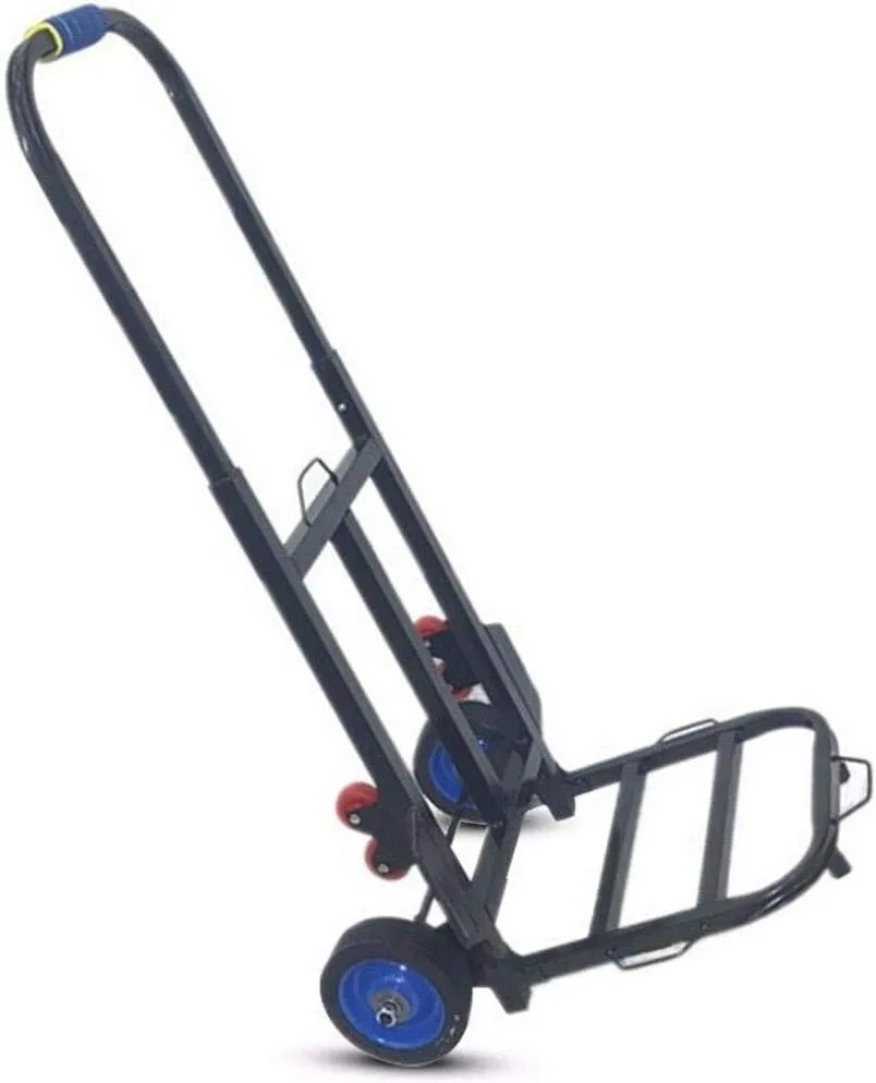 Iron Foldable Collapsable Trolley with Anti Puncture Rubber Wheels and 150 kg Capacity Cool Bag Trolley on Wheels for Luggage, Personal, Travel, Auto, Moving and Office Use (Style #5) (Style #4) (