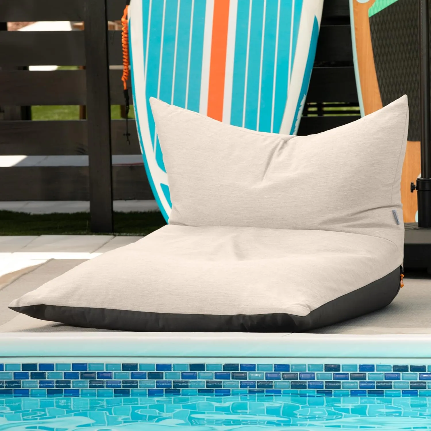 Jaxx Finster Outdoor Bean Bag Lounge Chair - Sunbrella Flax