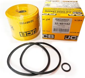 JCB Genuine Fuel Filter Element With Orings (32/400701 OR 32/401102) For JCB Backhoe Loader Models 3CX, 4CX, 505-70, 535-70, 540-70, 604, 701, 706