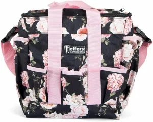 Jeffers Expression Deluxe Grooming Bag, Rose Garden – Zippered Top Organizer for Brushes, Spray, Hoof Picks, Tack & Accessories – Travel, Camping, Horse, Dog, Cat & Pet Grooming Tote