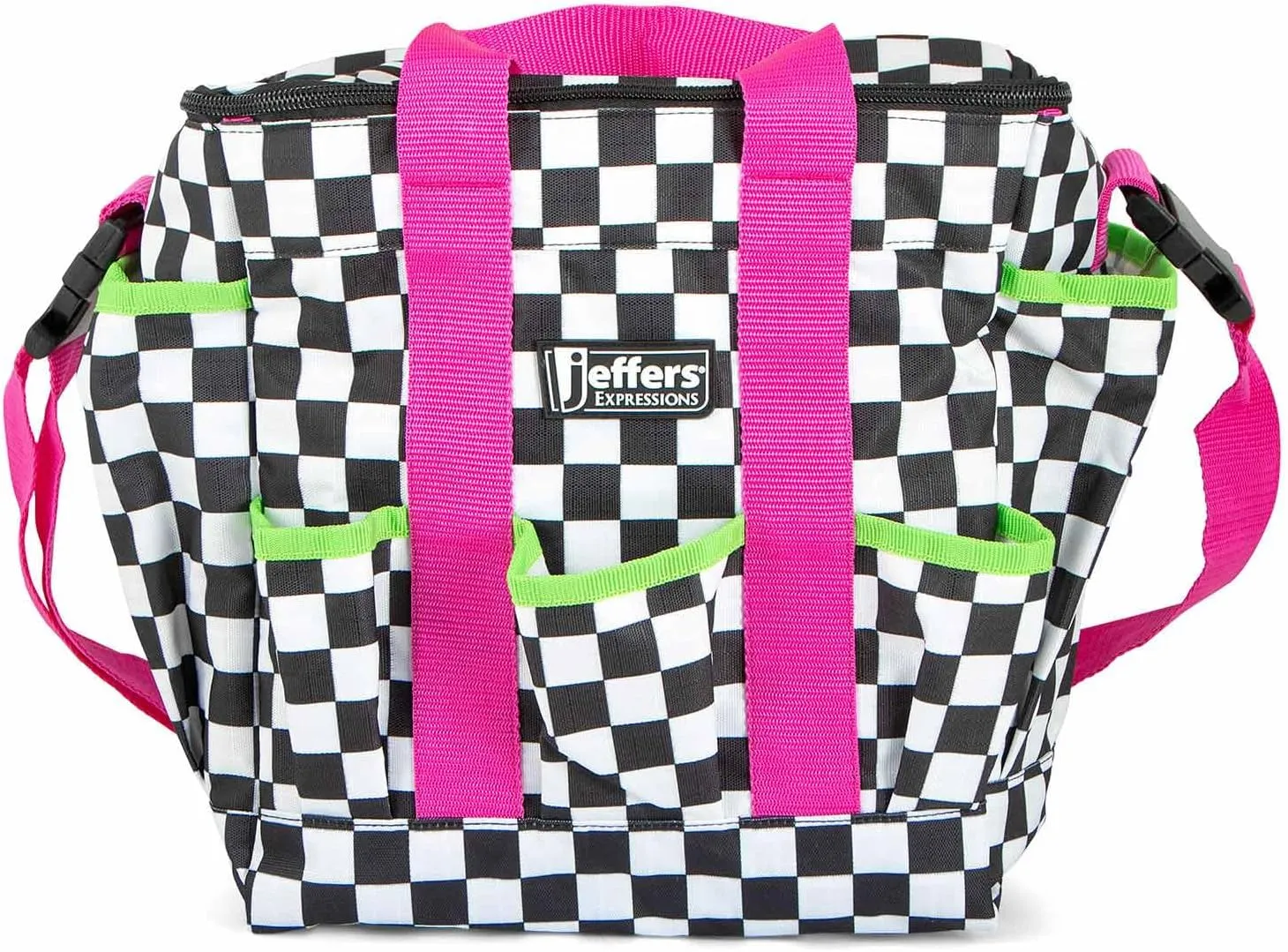 Jeffers Expression Deluxe Grooming Bag, Skater Cowgirl – Zippered Top Organizer for Brushes, Spray, Hoof Picks, Tack & Accessories – Travel, Camping, Horse, Dog, Cat & Pet Grooming Tote
