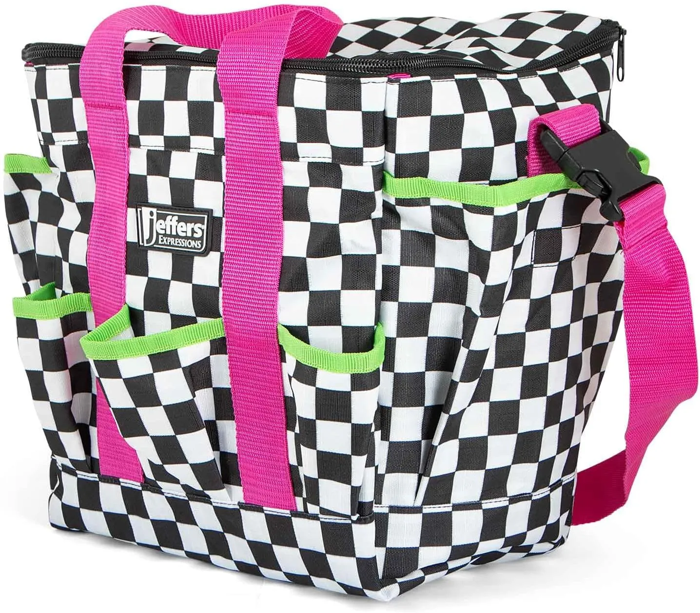 Jeffers Expression Deluxe Grooming Bag, Skater Cowgirl – Zippered Top Organizer for Brushes, Spray, Hoof Picks, Tack & Accessories – Travel, Camping, Horse, Dog, Cat & Pet Grooming Tote