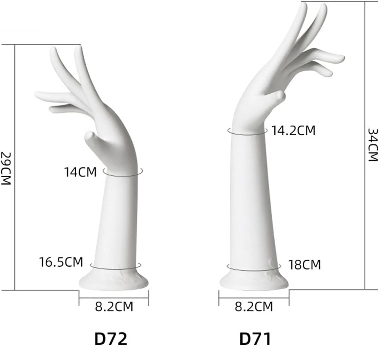 Jewelry Holder Organizer Female Mannequin Hand Jewelry Display Holder Plastic Bracelet Ring Watch Stand Support Holder Ring Stand Jewelry Display Jewelry Tree (Color : F)